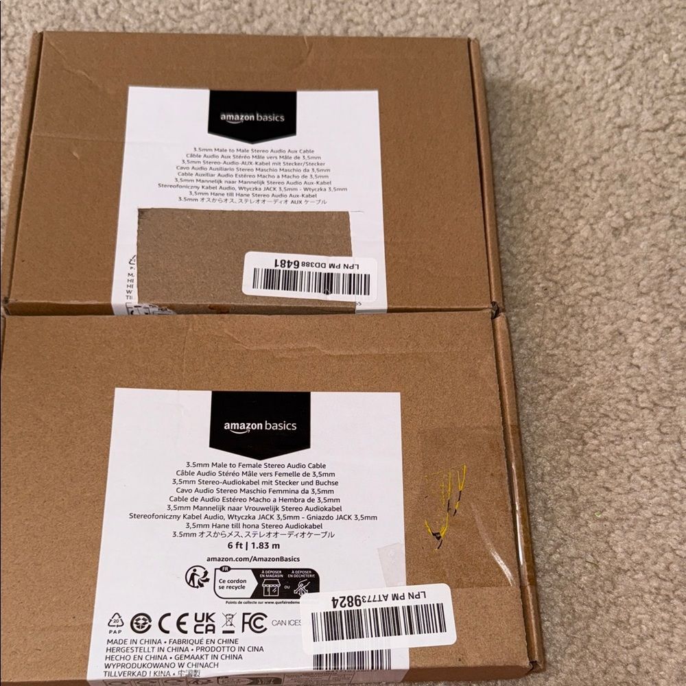Black Stereo Audio Cable opened box